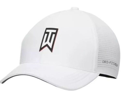 Size M/L- Tiger Woods Structured Nike Dri-FIT ADV Club Cap (White) FB6454-100