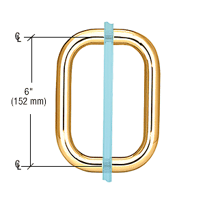 Gold Plated 6" Back-to-Back Solid Brass 3/4" Diameter Pull Handles Without Met - Picture 5 of 5