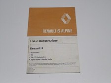 RENAULT 5 ALPINE - ALPINE TURBO - GORDINI TURBO LIBRETTO USO E MANUTENZIONE 1982
