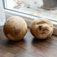 Teakholz Kugel Ca. 20 Cm Geschliffen Wurzelholz Unikat Wohnfreuden