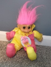 Troll Clown Plush By Russ Berrie Yellow Pink Jester Outfit With Original Tag