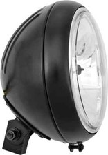 HARDDRIVE 7in. Grooved Headlight - Bottom Mount Black 12v 60/55w H4  820-0310B