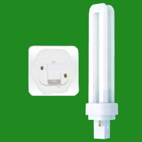 1x 18W GE G24d-2, 2 pines, baja energía CFL BLD bombilla 4000K lámpara blanca fría - Imagen 2 de 4