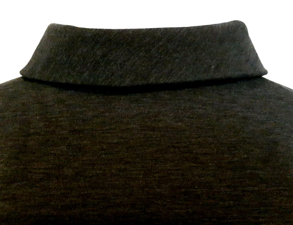 Top Donna Degnan cuello alto talla 6 negro gris forrado trabillas manga 3/4 Foto 3 de 4