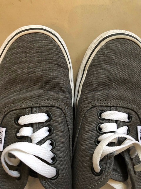 gray low top vans