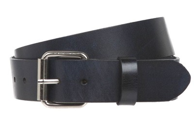 Black Leather Belt Heavy Duty 4mm Thick 1 1/2'' or 38mm Wide Removable Buckle 