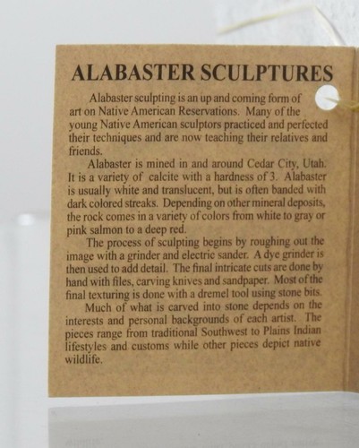 Native American Indian Alabaster Sculpture Headdress Diana Blueeyes Navajo Y33 - Picture 6 of 12