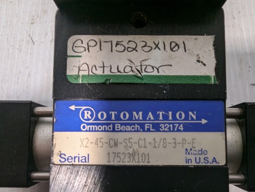 Rotomation X2-45-CW-S5-C1-1/8-3-P-E Pneumatic Actuator, Made in US - Picture 6 of 6