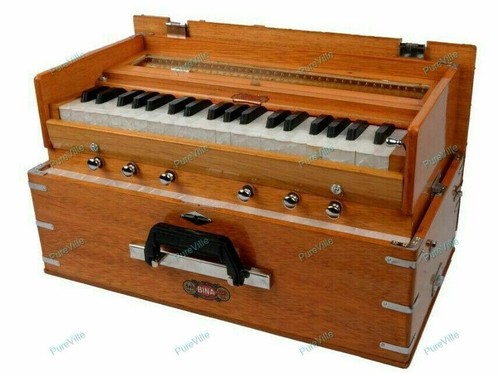 New BINA Double Reeds 6 Stopper 3.25 Octaves Triple Bellow 39 Keys Harmonium - Picture 4 of 12