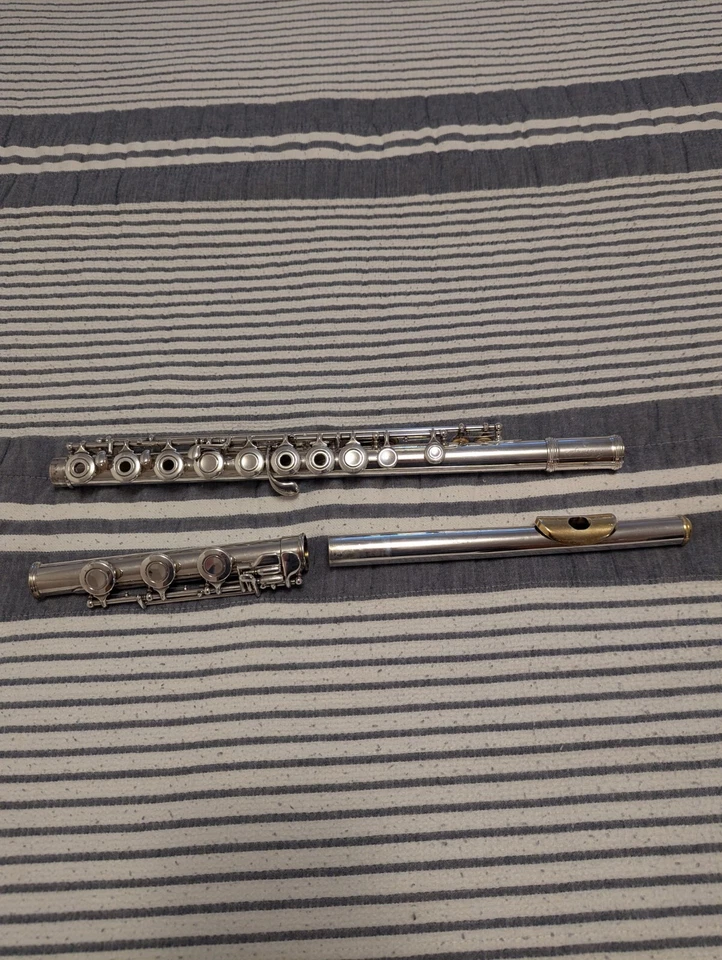 Flauta Armstrong 80 vintage - agujero abierto de plata de ley Foto 2 de 4