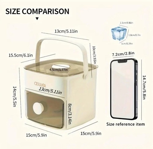 Large Capacity 48-Block Ice Cube Maker - Easy-Press Lid & Double-Layer Design - Picture 3 of 6