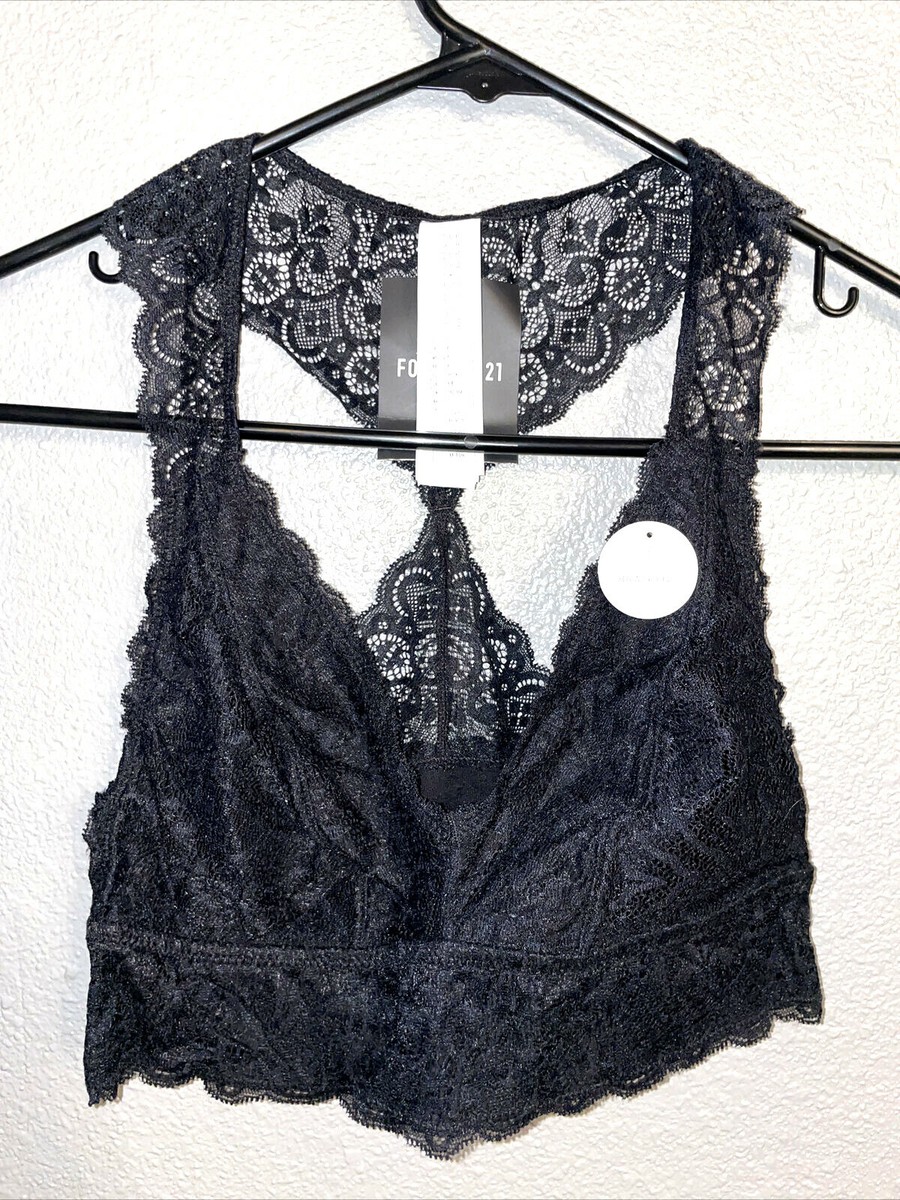 FOREVER 21 Lingerie Intimates Sexy Lace Bralette Black SMALL NWT