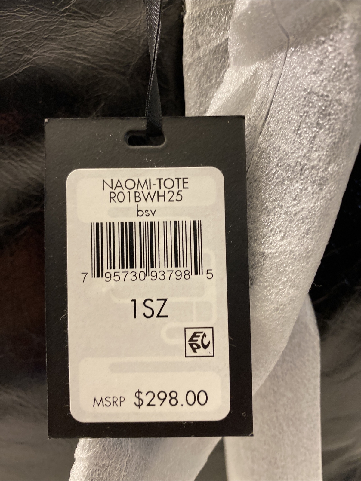 DKNY Black Cow Leather Silver Studded Drawstring Naomi Top Handle