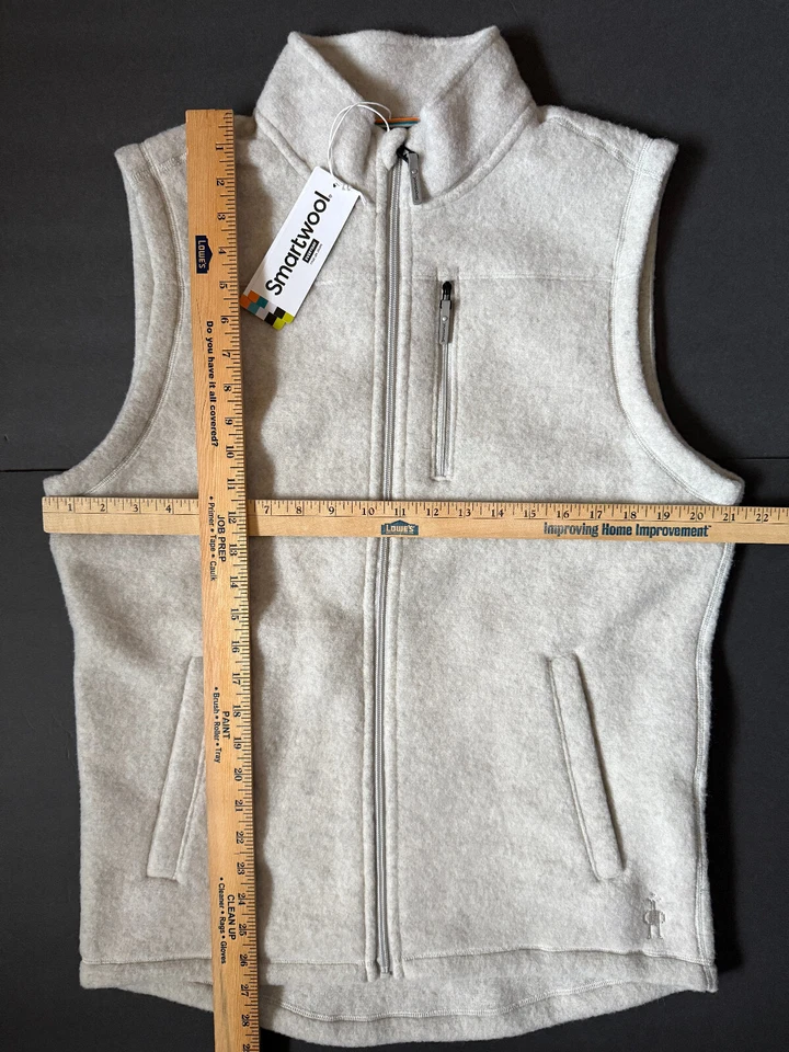 SMARTWOOL Hudson Trail - Men's Gray Heather Wool Blend Vest - NWT - Medium - Image 3 of 4