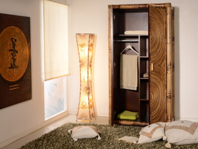 Bambusschrank Tiger Garderobenschrank Kleiderschrank Holzschrank  Bambusmbel Spa | eBay.de