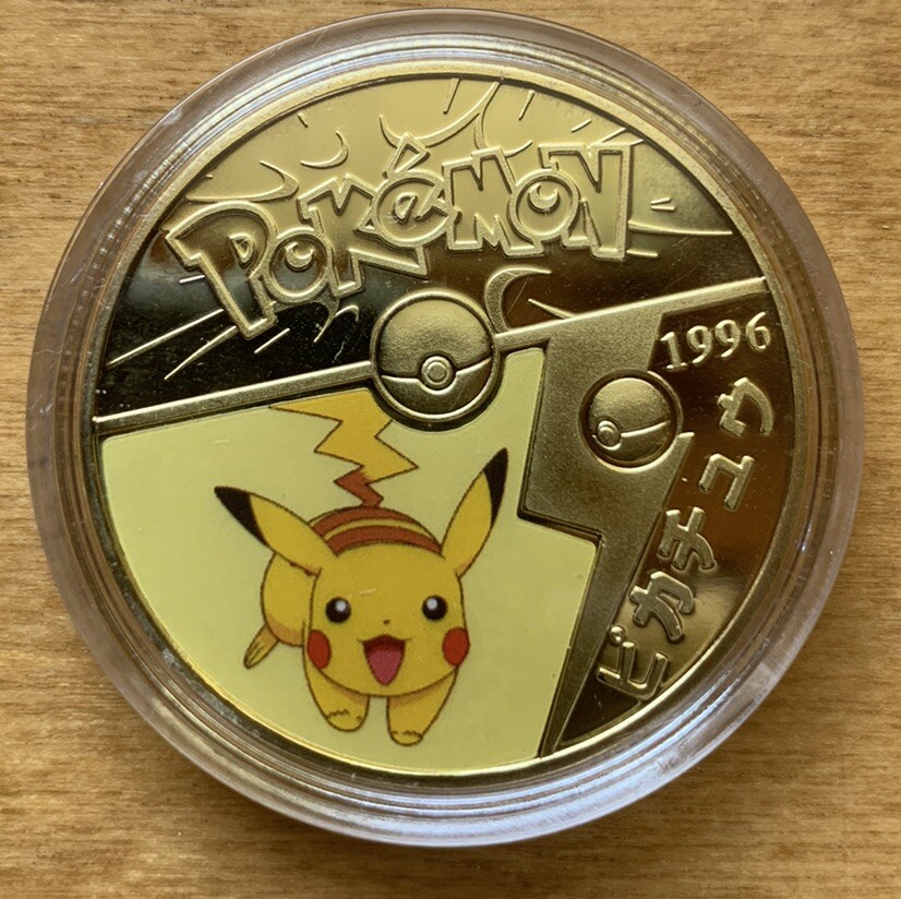 Pokemon GO Coin Pikachu 1996 Japan Limited Ed. 24kt Gold