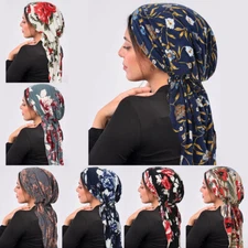 Muslim Women Floral Hat Turban Hijab Hair Loss Chemo Cap Bonnet Wrap Headscarf