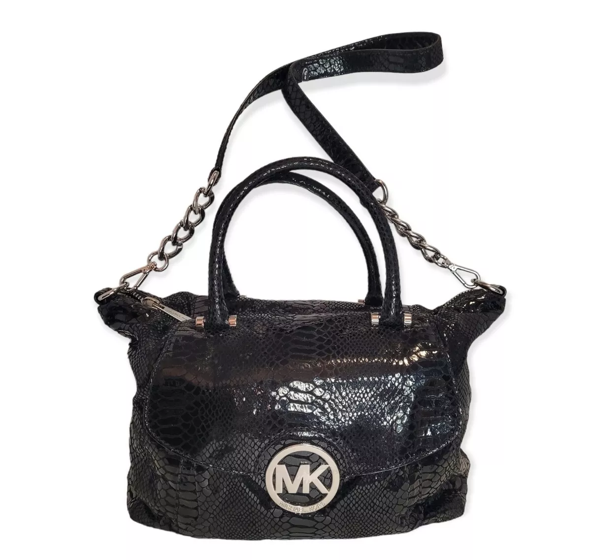Michael kors black snakeskin crossbody deals