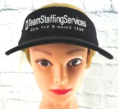 TEAM STAFFING SERVICES Unisex Embroidered Black Hook & Loop FlexFit Brim / Visor
