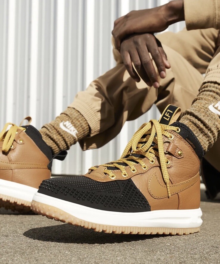 NEW Nike Lunar Force 1 Duckboot Ale Brown Black 805899-202 Men's