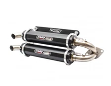 Trinity Racing Slip-On Black Dual Exhaust For 17-23 Can-Am Maverick X3