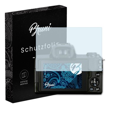 Bruni 2x Folie für Canon EOS M50 Mark II Schutzfolie Displayschutzfolie
