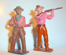 Vintage 2 3/8 Crescent Cowboy Lead Toy Soldiers Figures Wild West See Photos
