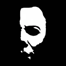 Michael myers car Halloween truck toolbox vinyl decal 2” wide by 4” tall White