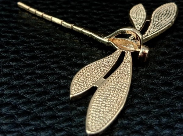 Alternate view of Gold Plated Dragonfly Pendant Chain 40x45