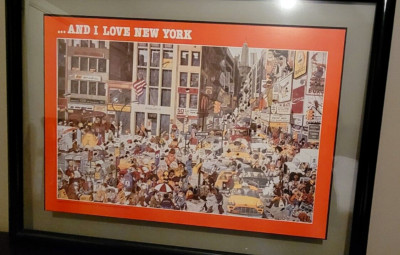 ケンダン New York Exhibition 1987 ポスター 額付き版画 And I Love New York, Framed Poster by Michel Kichka, Artwork