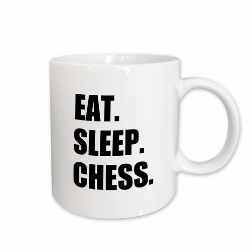 Tasse 3dRose Eat Sleep Chess - joueur passionné - jeu passion texte noir - Photo 5/14
