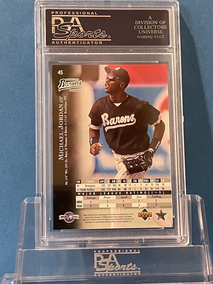 MICHAEL JORDAN 1995 UPPER DECK BIRMINGHAM BARONS BASEBALL FUTURE STOCK ...