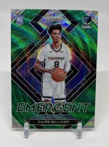 2021-22 Panini Prizm Ziaire Williams Emergent Green Wave Prizm #20 RC
