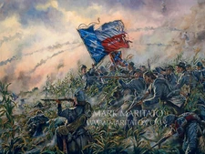 Mark Maritato Signed Civil War Military Art Print Heart of Texas Antietam