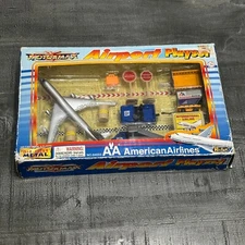 Vtg MotorMax American Airlines Airport Play Set Die Cast New Open Box