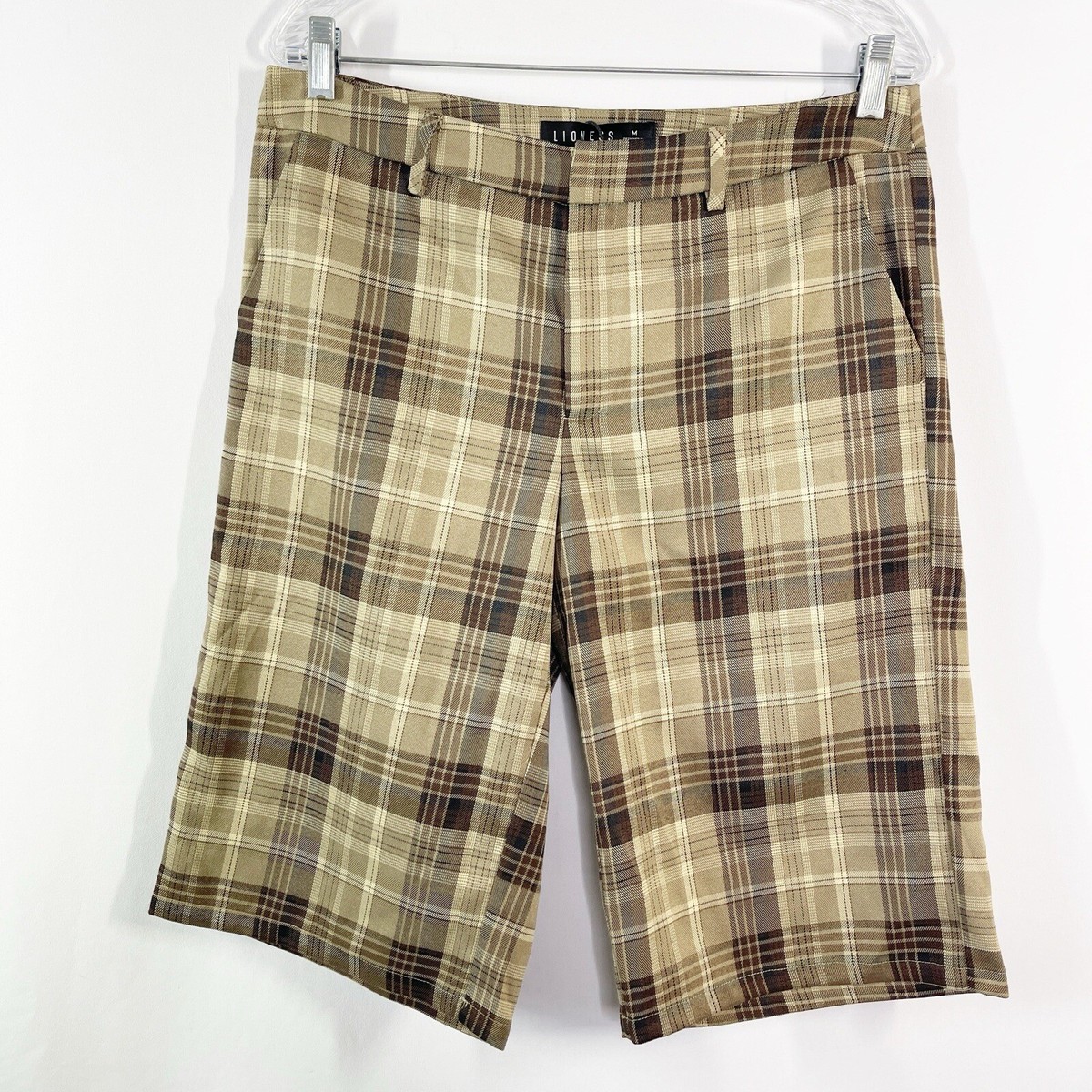 【INCHANT ME】Force Nylon Culottes Shorts Lioness KURT Culottes Shorts Size M in Chocolate Check Plaid