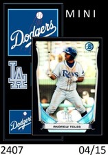 1-2014 BOWMAN CHROME BLACK REFRACTOR TOP 5 MINI ANDREW TOLES DODGERS 04/15