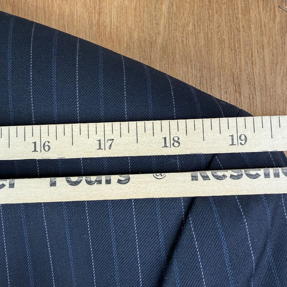 Traje Donald Trump Para Hombre 44L Azul Marino Rayas 2 Botones 100% Lana Pantalones 32x31 Foto 4 de 4