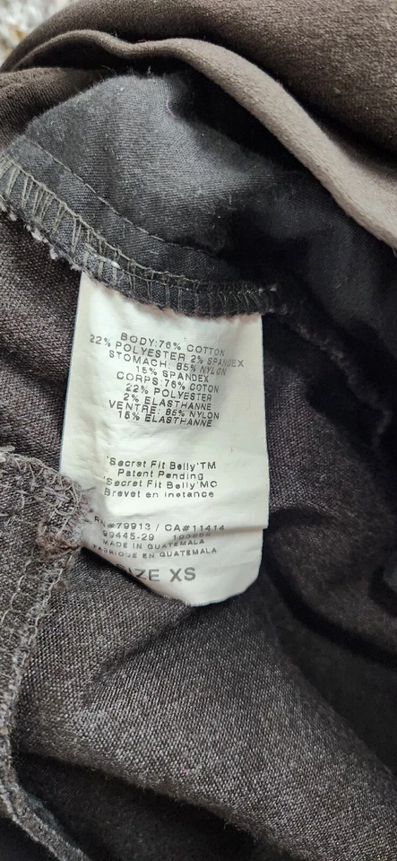 Motherhood Maternity Black Denim Jeans Secret Fit Belly Stretch Women's Size XS - Image 3 of 4