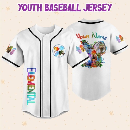Personalize Disney Pixar Elenmental Mickey Head, Custom Disney Baseball Jersey