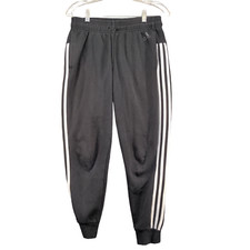 Adidas Men's Jogger Pants Black Small Drawstring Waistband Tapered Leg