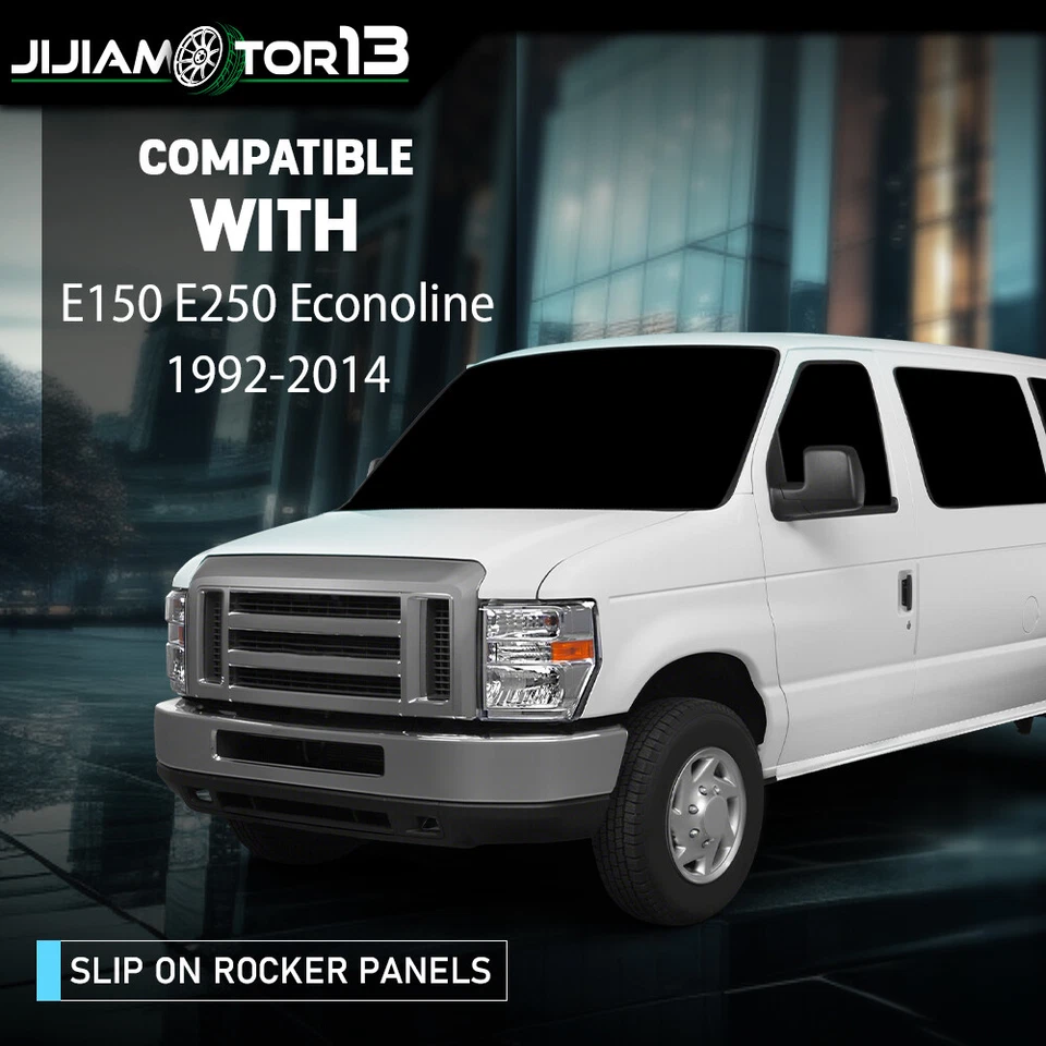 Fit For 1992-2014 Ford E150 E250 Econoline Slip On Rocker Panels Galvalume - Image 2 of 4