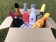Alcoholic Beverages, Funny Squeaky Plush Dog Toys (3.99 EACH + Shipping)