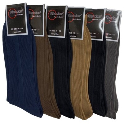 Step Up Your Style Men's Dress Socks 6-Pack Ribbed Crew Socks for Casual Fashion