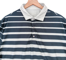 Hickey Freeman Golf Polo Shirt Mens XL Grey Heather Stripe Performance No Tag