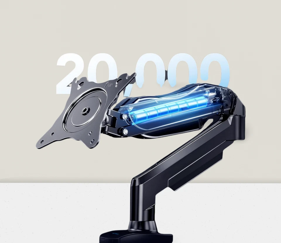 Single Monitor Mount 13-32 Inch Gas Arm Adjustable Vesa Clamp Grommet Base - Image 3 of 4