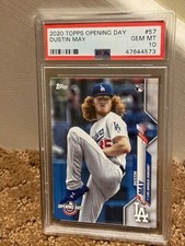2020 Topps Dustin May Opening Day PSA 10 Dodger Rookie RC Card NEW CASE