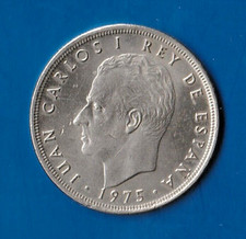 Münze SPANIEN  5 Peseten  1975  78 im Stern    Ku / Ni  Sehr Schön