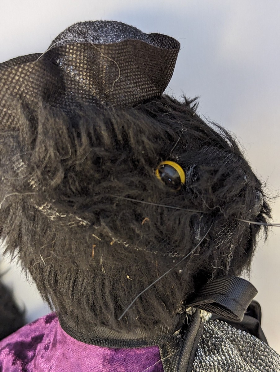 Halloween Black Cat Witch Purple Cape Hat 12 display picture 3