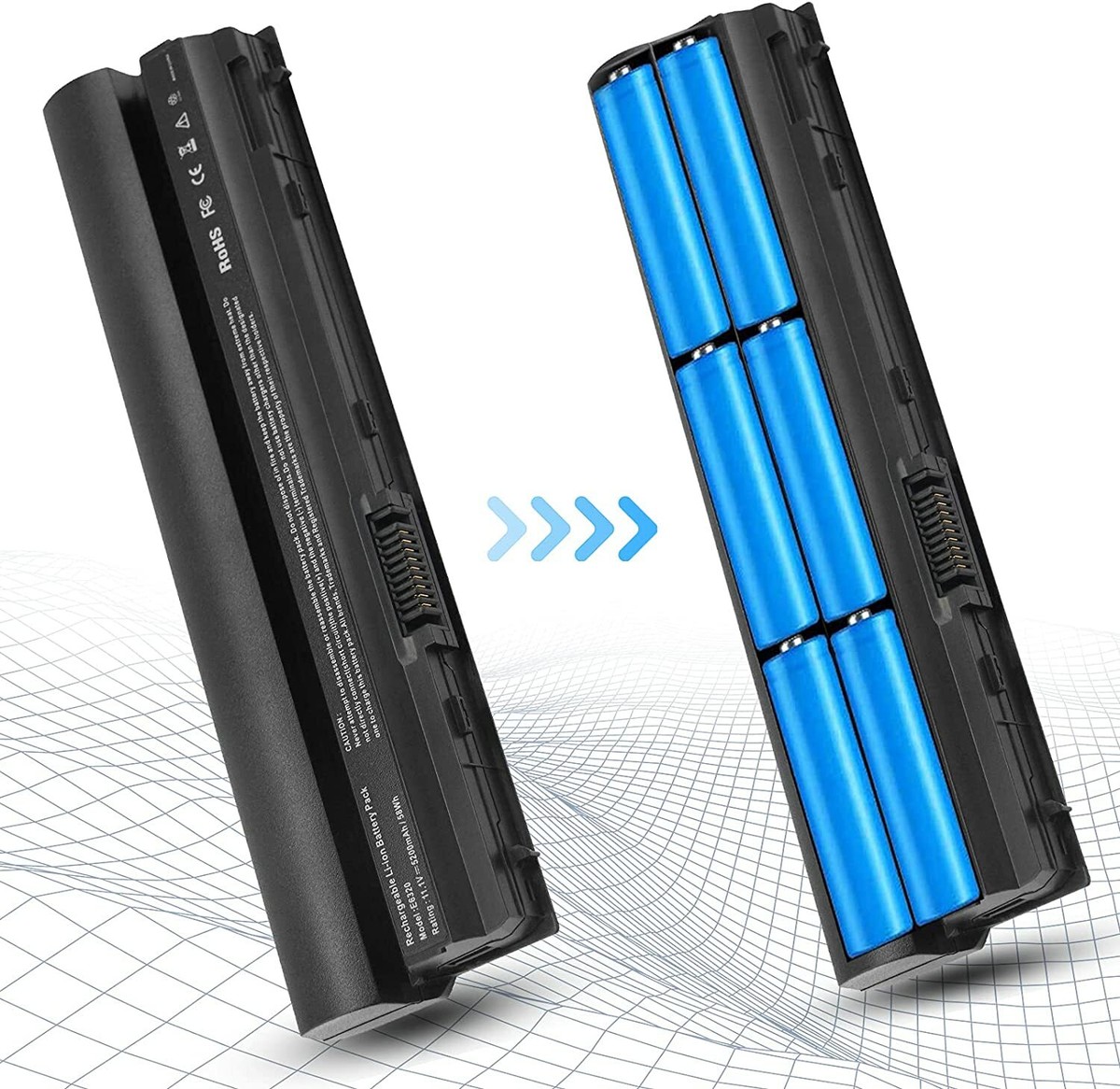 FESTAS Batterie 5200mAh Pour Dell Latitude E6220 E6230 E6320 E6330 E6120 - Remplacement Compatible FRR0G J79X4